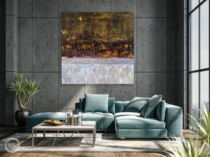 Gold Landscape Painting For Office