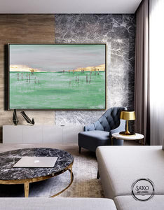 Gold Landscape Painting For Office