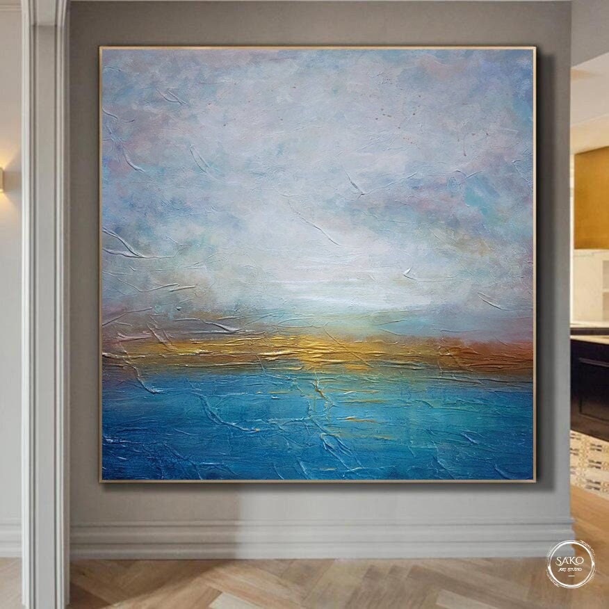 Abstract Seascape Painting on Canvas