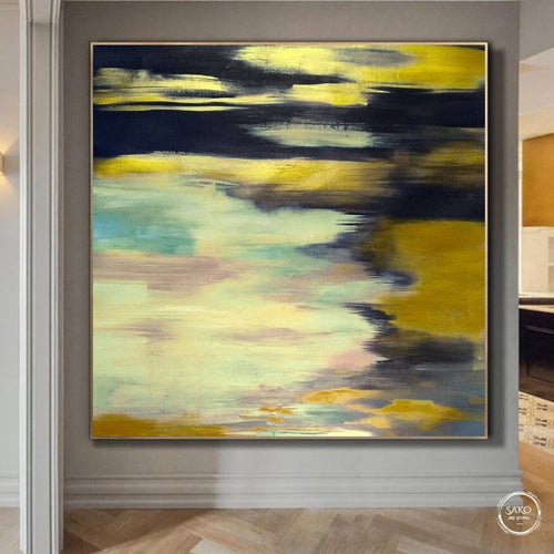 Abstract Golden Landscape Painting